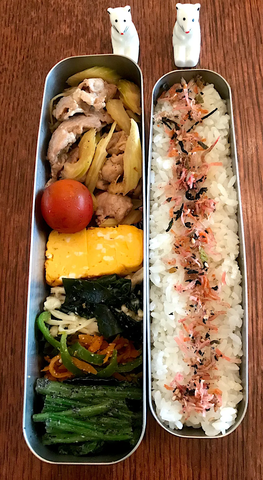 ランチ #サーモス  #お弁当  #お弁当記録  #豚肉 とセロリのオイスター炒め|小松菜さん