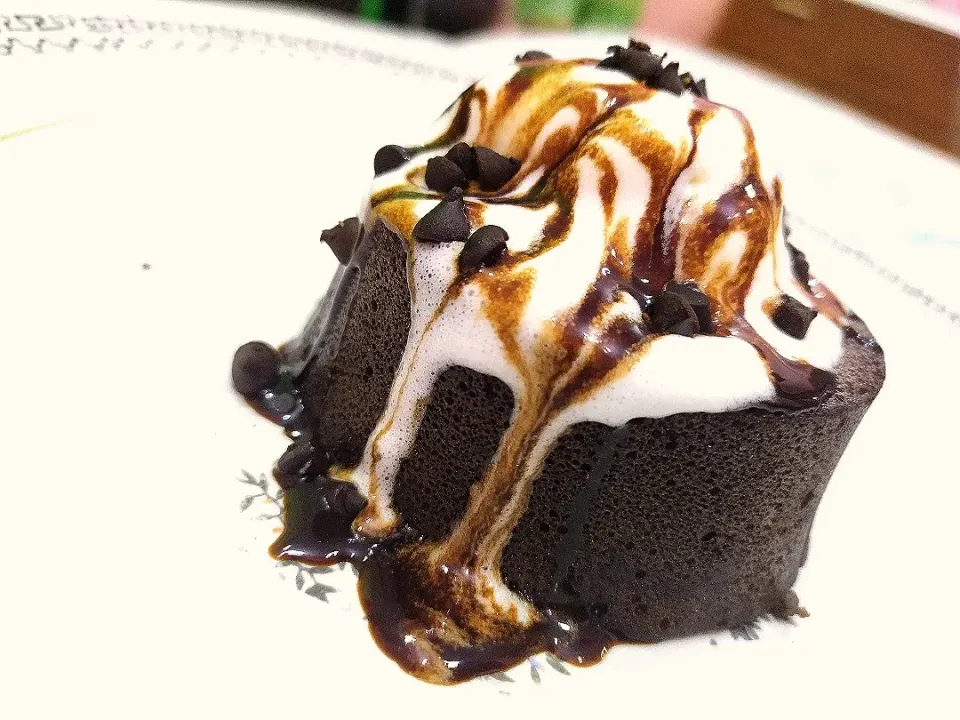 brownie with vanilla ice cream|komalさん