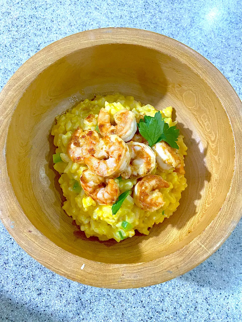 Risotto de zanahoria con camarones al ajillo|natalygisvelさん