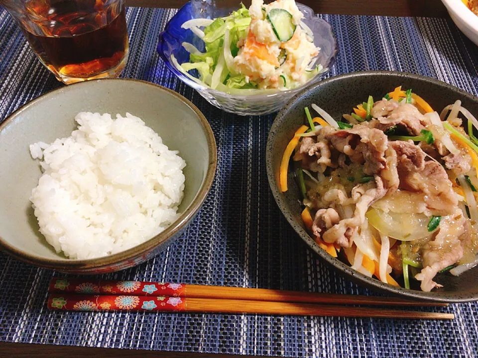 鮭フレポテトサラダ   牛肉と野菜の蒸し焼き|ちぐあささん