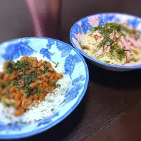 納豆ご飯と冷やしラーメン|沙織さん