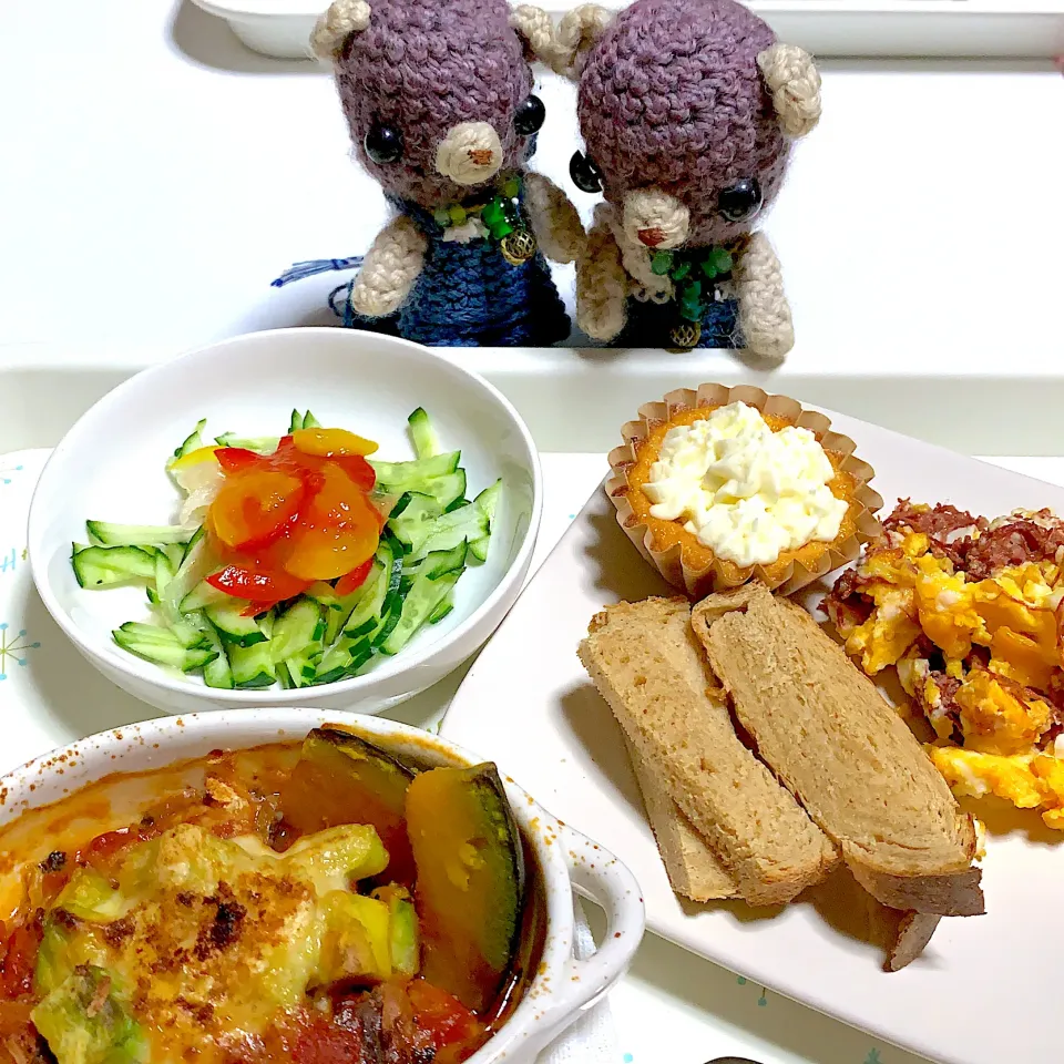 Snapdishの料理写真:朝ごぱん(｡･ω･｡)|chagashiさん