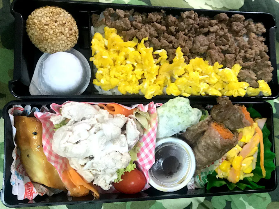 #男子高生弁当#そぼろごはん#冷しゃぶ|mmmさん