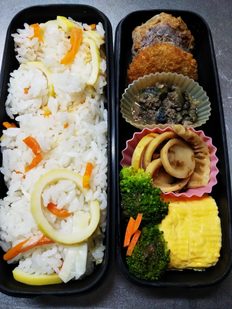 Snapdishの料理写真:朝、10分でおべんとう|satotoさん