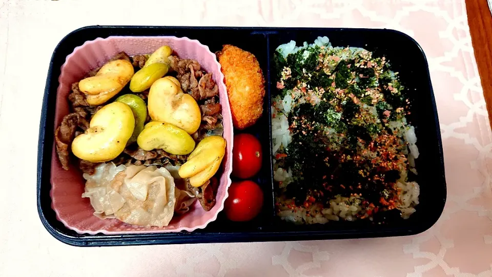 空豆と牛肉のオイスターソース炒め❤️旦那さんお弁当🎵😊|かおるcitronさん