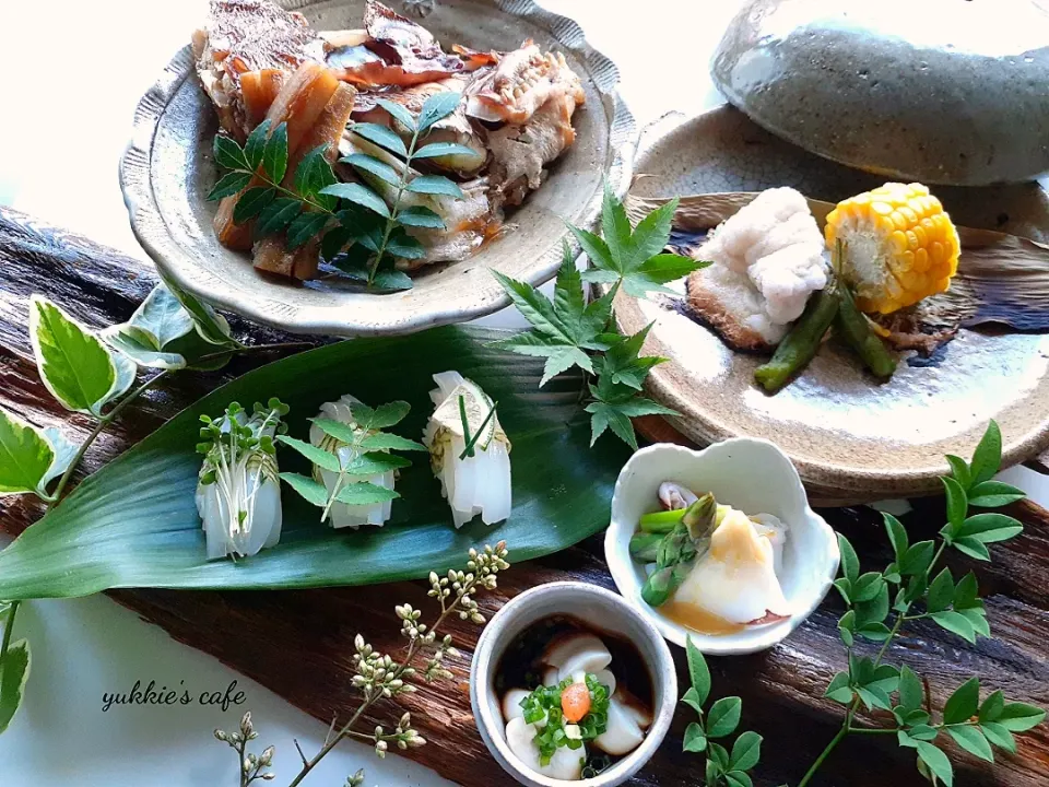 鯛の兜煮で新緑プレート(*¨*)♪|ぐぅぐママ（Yukkie）さん