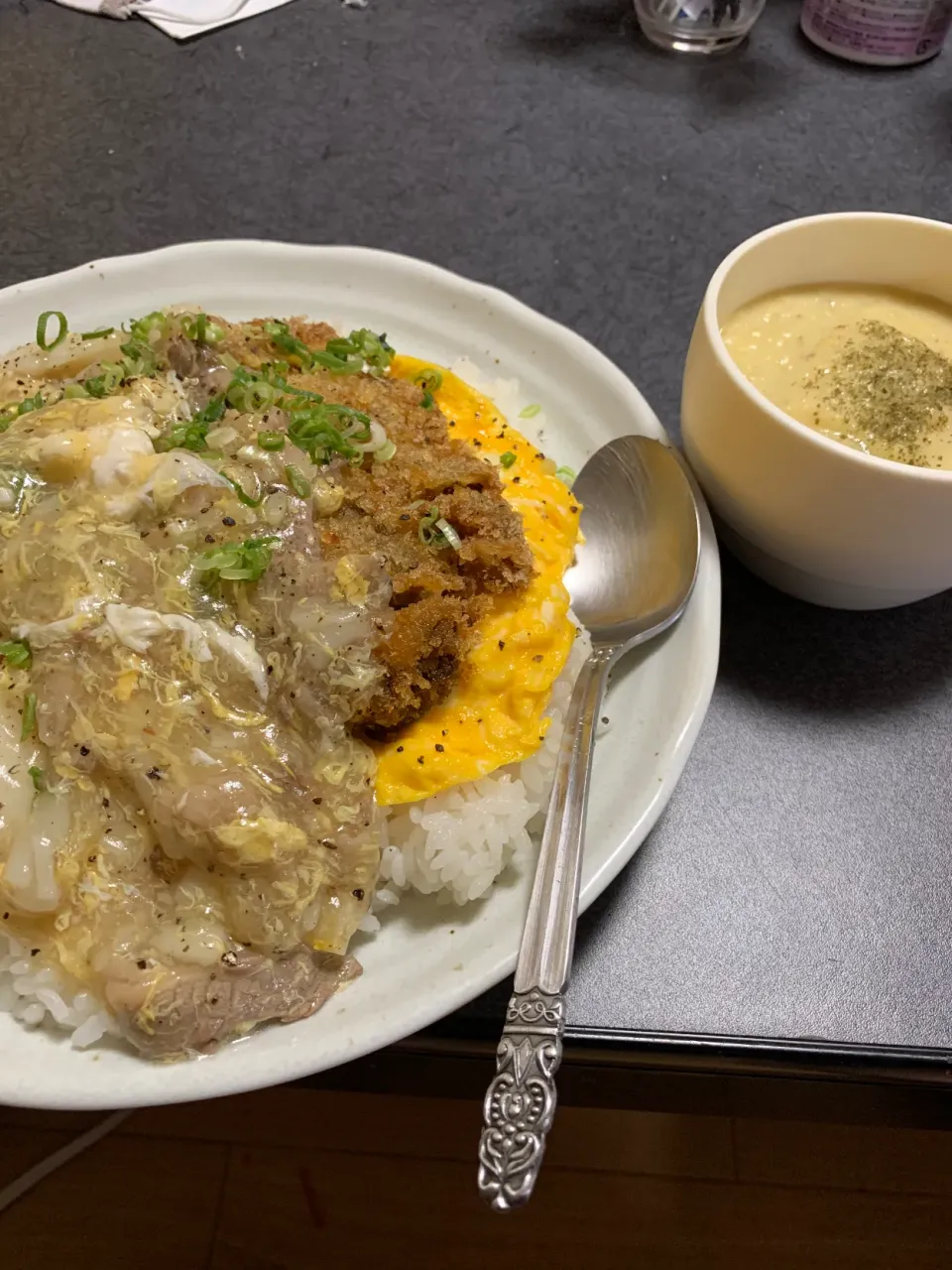 天津カツ丼と冷製ポタージュ！|saikoさん