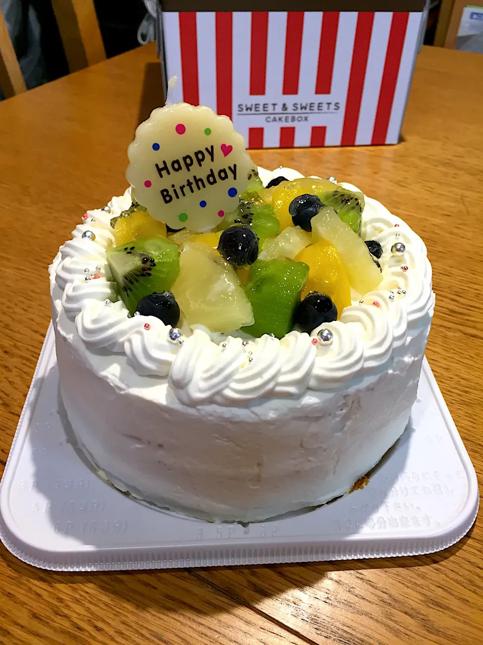 娘ちゃんお誕生日ケーキ  苺が売って無くて😭|まつださんさん