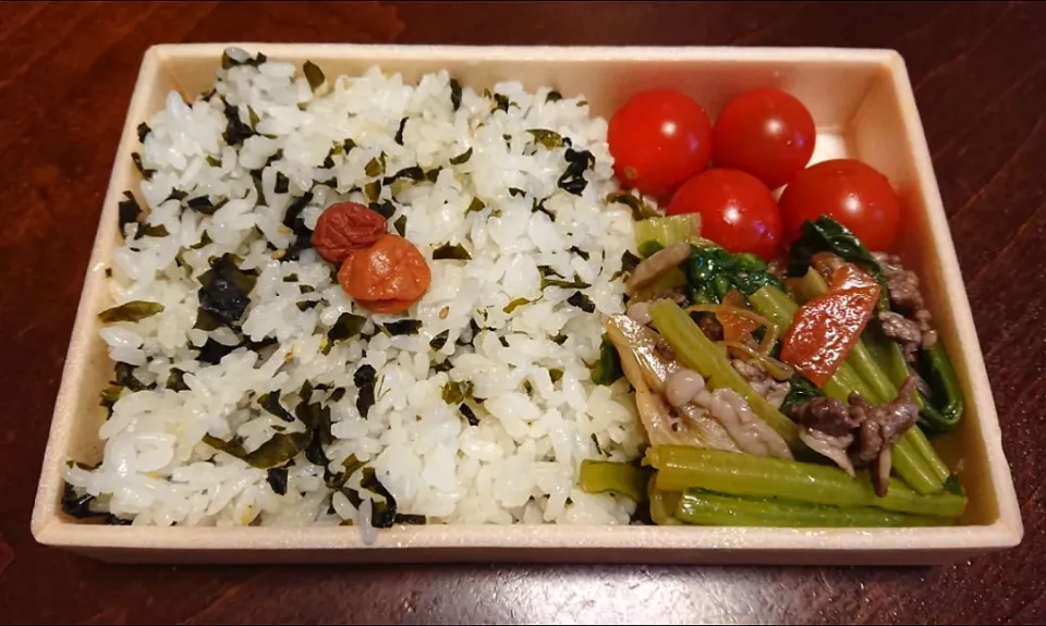 牛肉小松菜炒め弁当|りょーさん