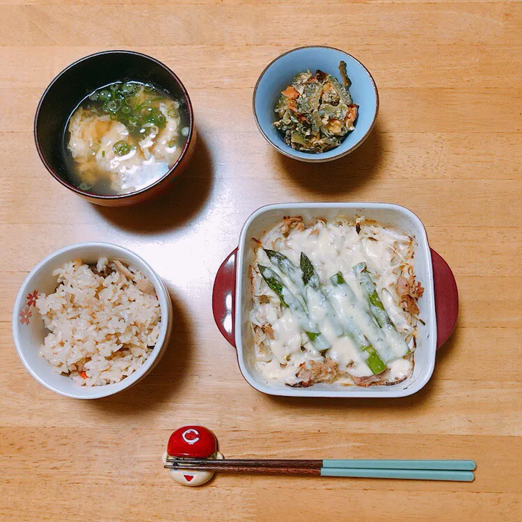 アスパラのチーズ焼き🧀ゴーヤチャンプル|ちゃみこさん