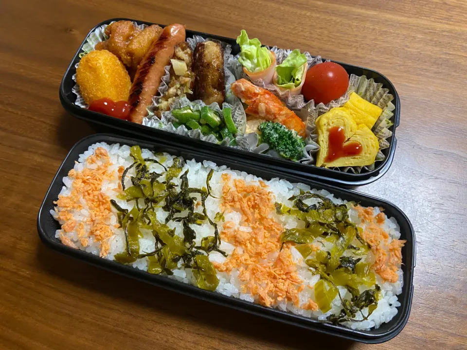 中学生男子弁当😋高菜鮭弁当🍱|ma-chanさん