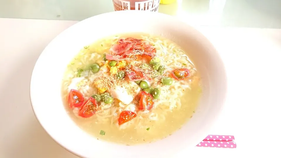 枝豆とミニトマトの塩ラーメン|mky710801さん