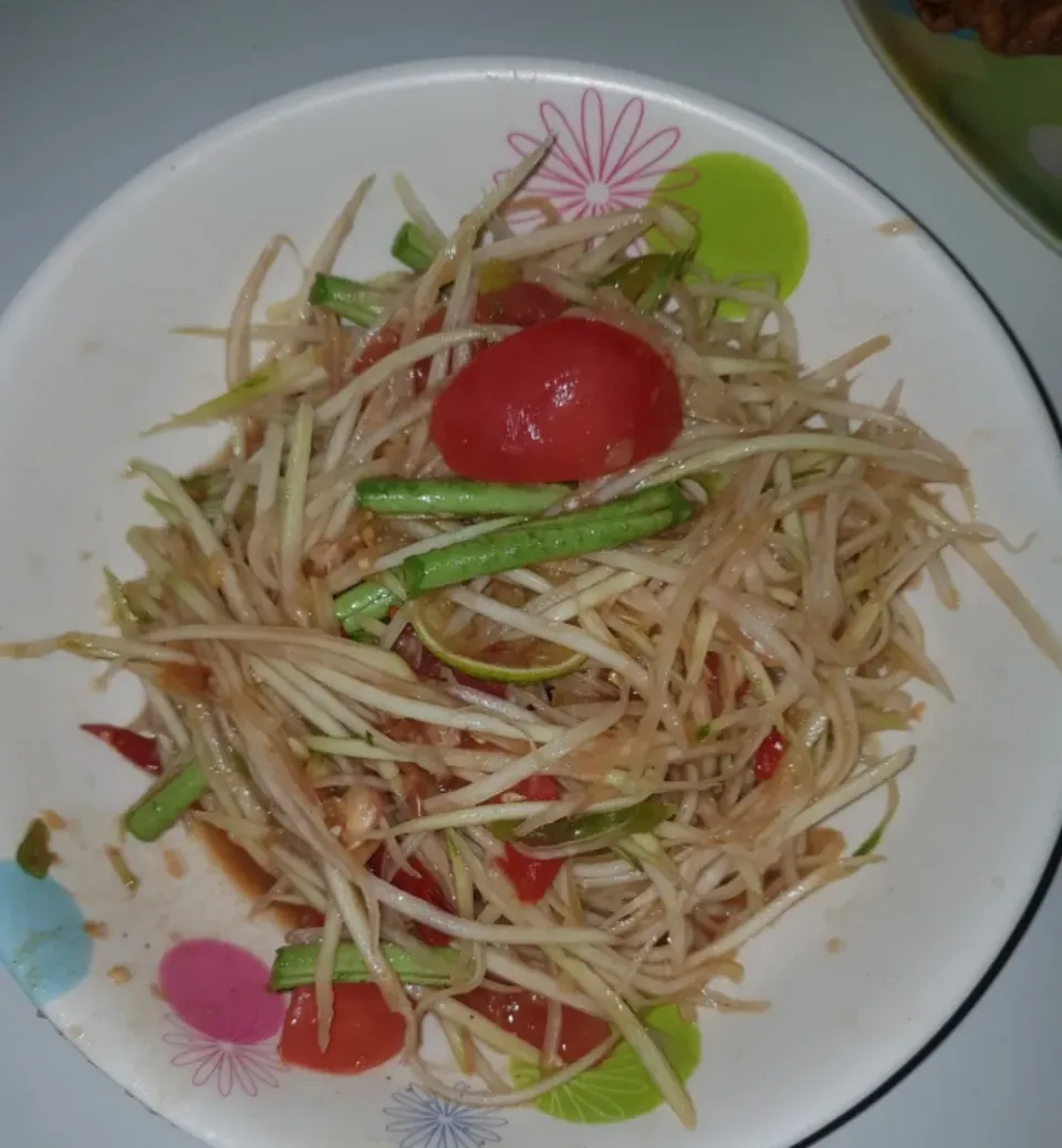 papaya salad..somtum|patcookingfeverパットさん