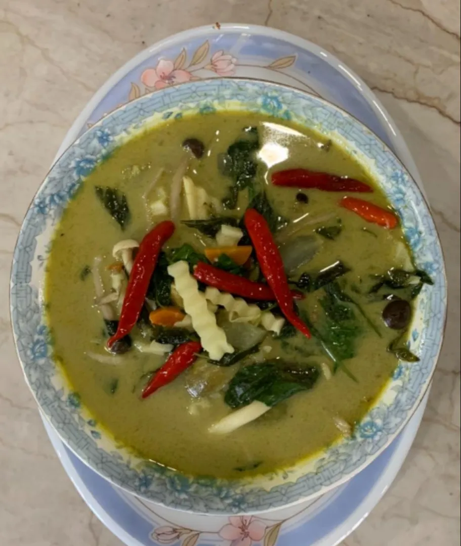 veggie thai green curry with young coconut|patcookingfeverパットさん