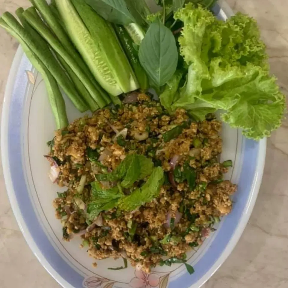 veggie tofu salad..laab|patcookingfeverパットさん