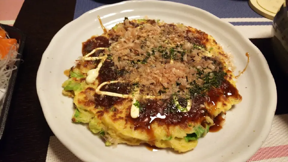 Snapdishの料理写真:素麺でお好み焼き|ひとみさん