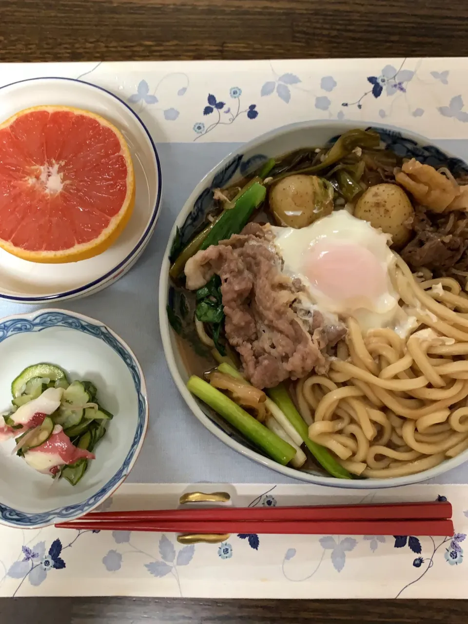 すき焼き風煮込みからの、おうどん＋卵❣️|tamemitiさん