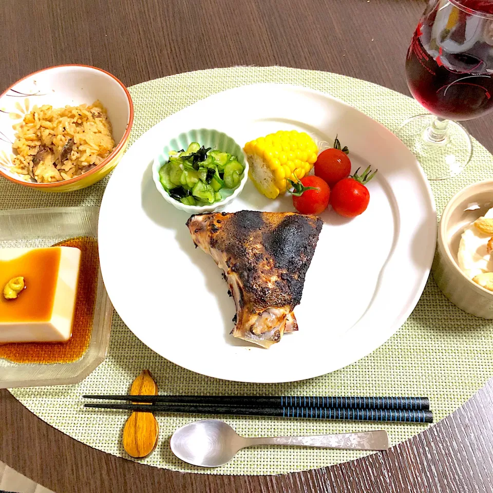 6/13晩ご飯：ブリかまの塩麹焼き|ななみんさん