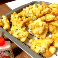 Corn and edamame tempura|Leslie Shikeさん