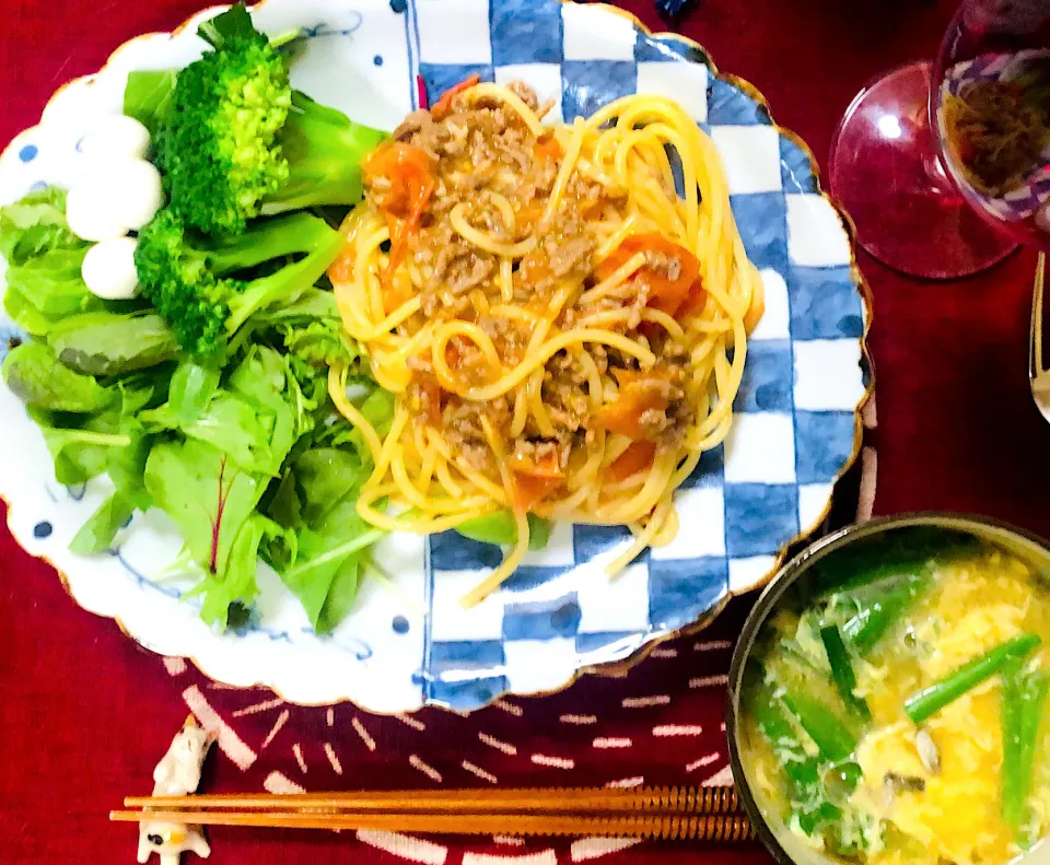 フレッシュトマトとひき肉のスパゲッティ|moricreampannaさん