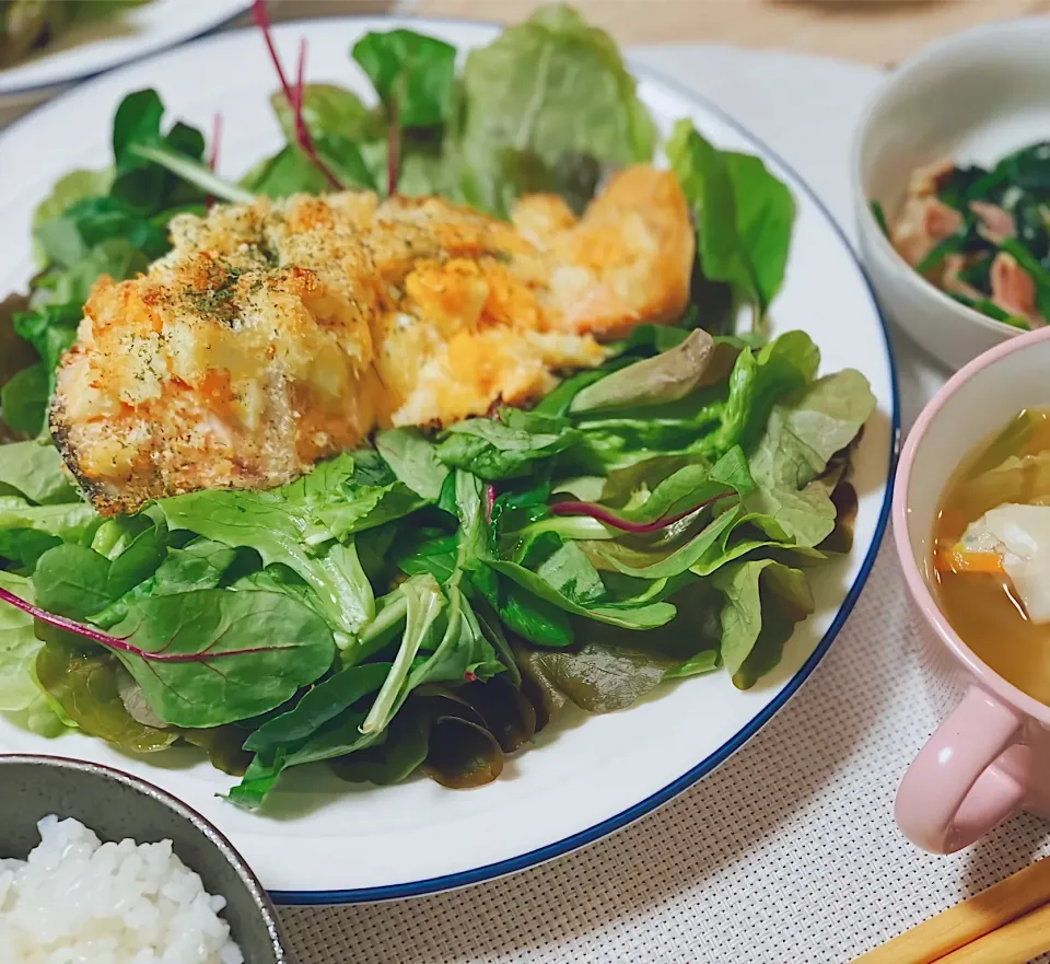 トースターで簡単♪鮭のふわたまパン粉焼き|なつきさん