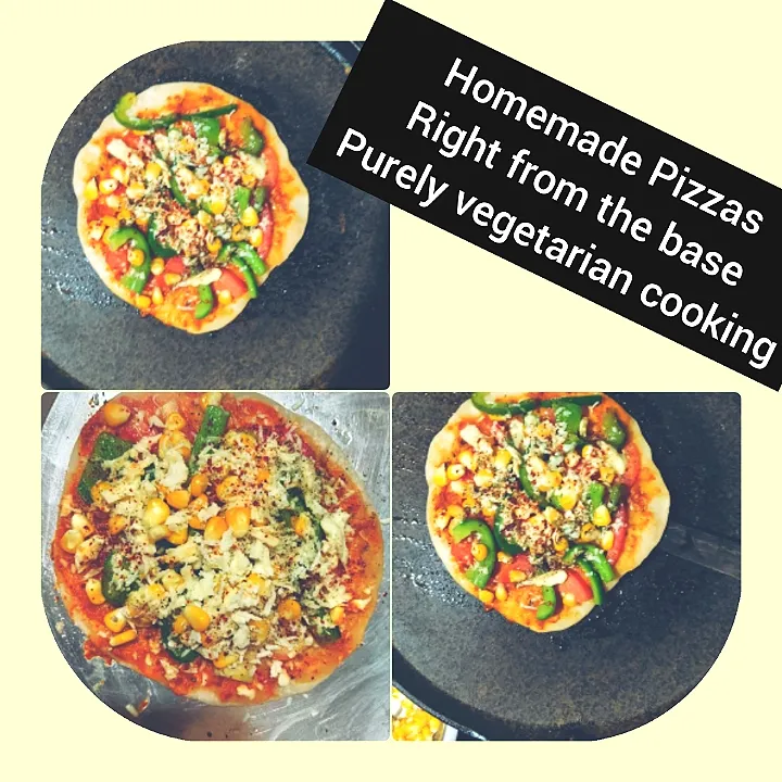 homemade Pizzas
slightly out of shape 😬but was satisfied and felt happy when the kids relished it and kissed me saying " mama you are the best cook " 😊🤗|Rekha Aravindaさん