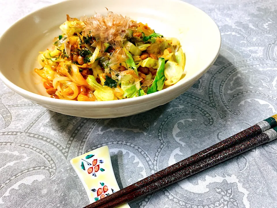 Snapdishの料理写真:納豆キムチうどん|Tomoさん