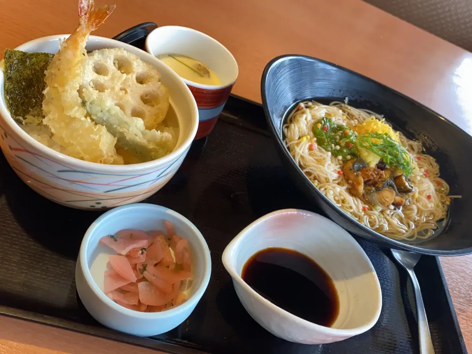 ミニ天丼とうなぎ素麺セット|Hitomiさん