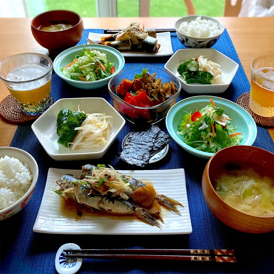 鰯の実山椒煮の晩ごはん|むぎこさん