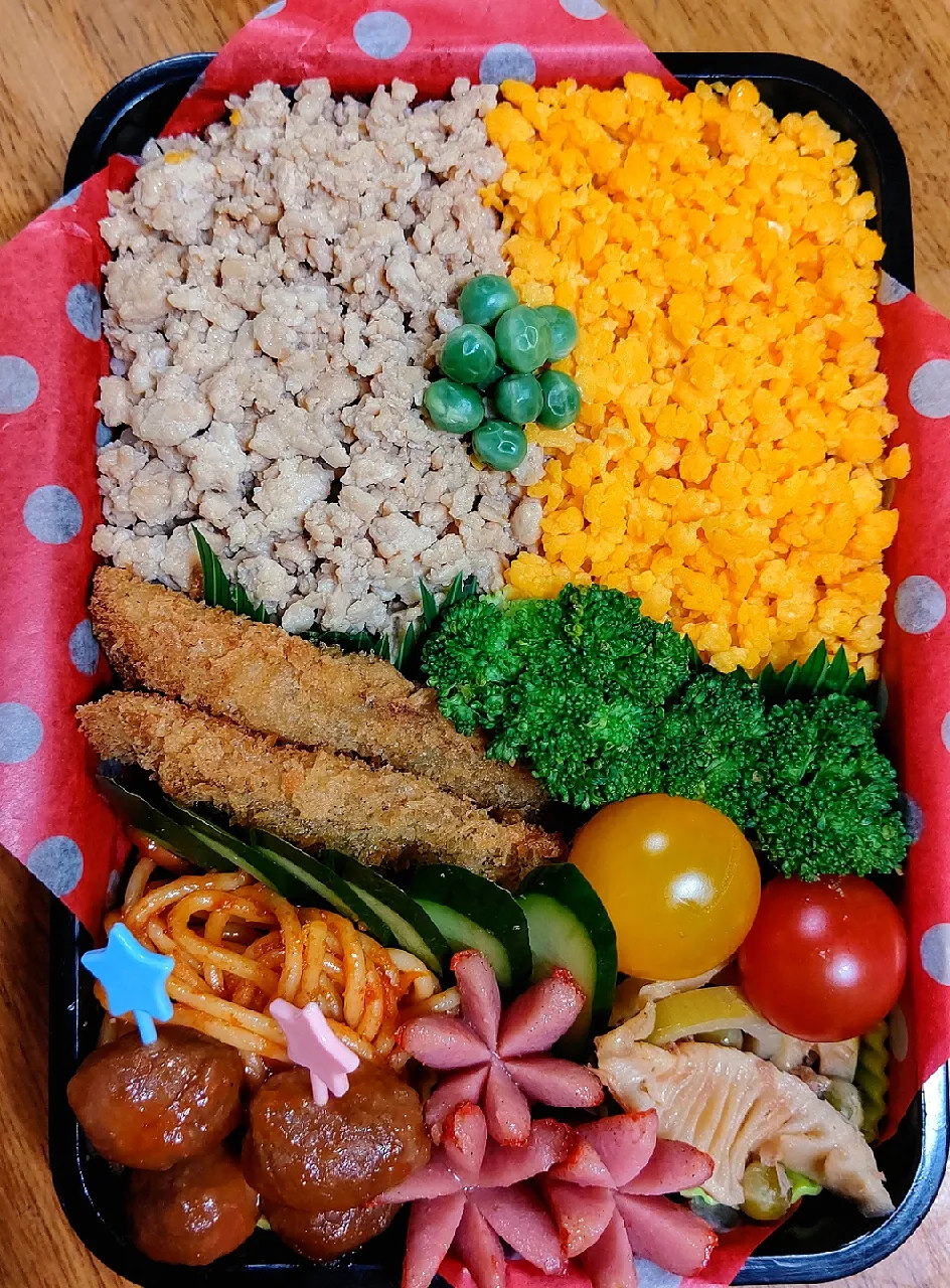 #二色弁当
#鯛のフライ
#男子高校生弁当|クローバーさん