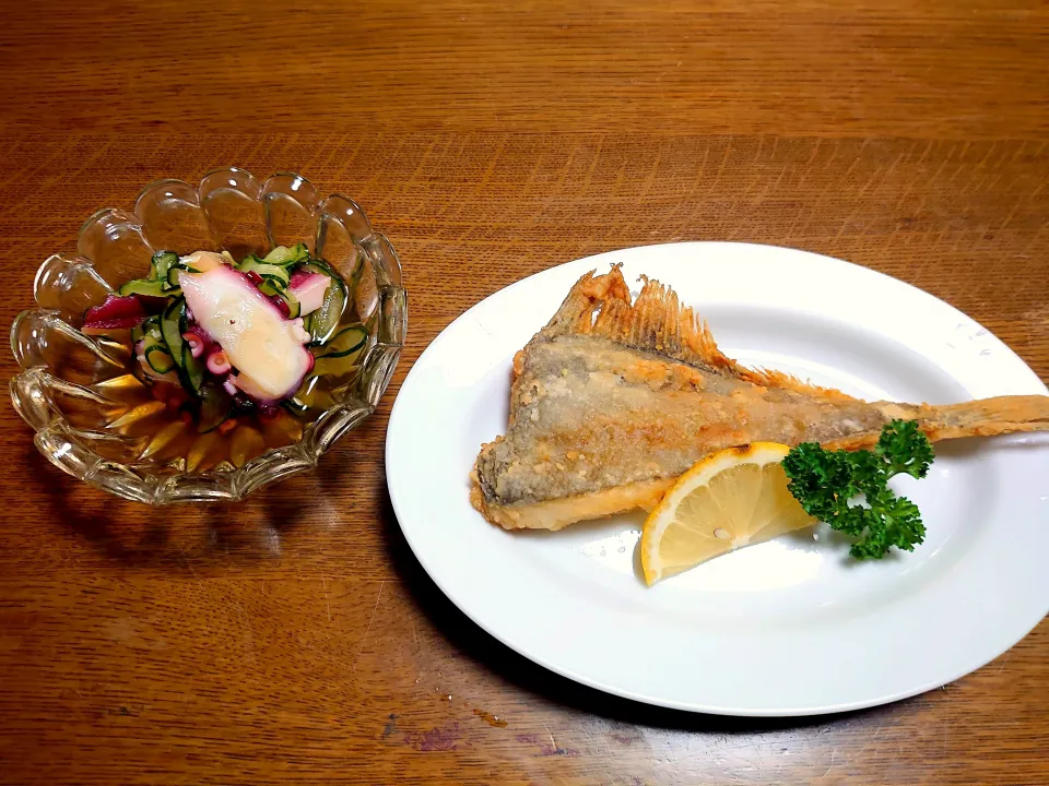 タコの酢の物、鰈唐揚げ|Akiko Nakamotoさん