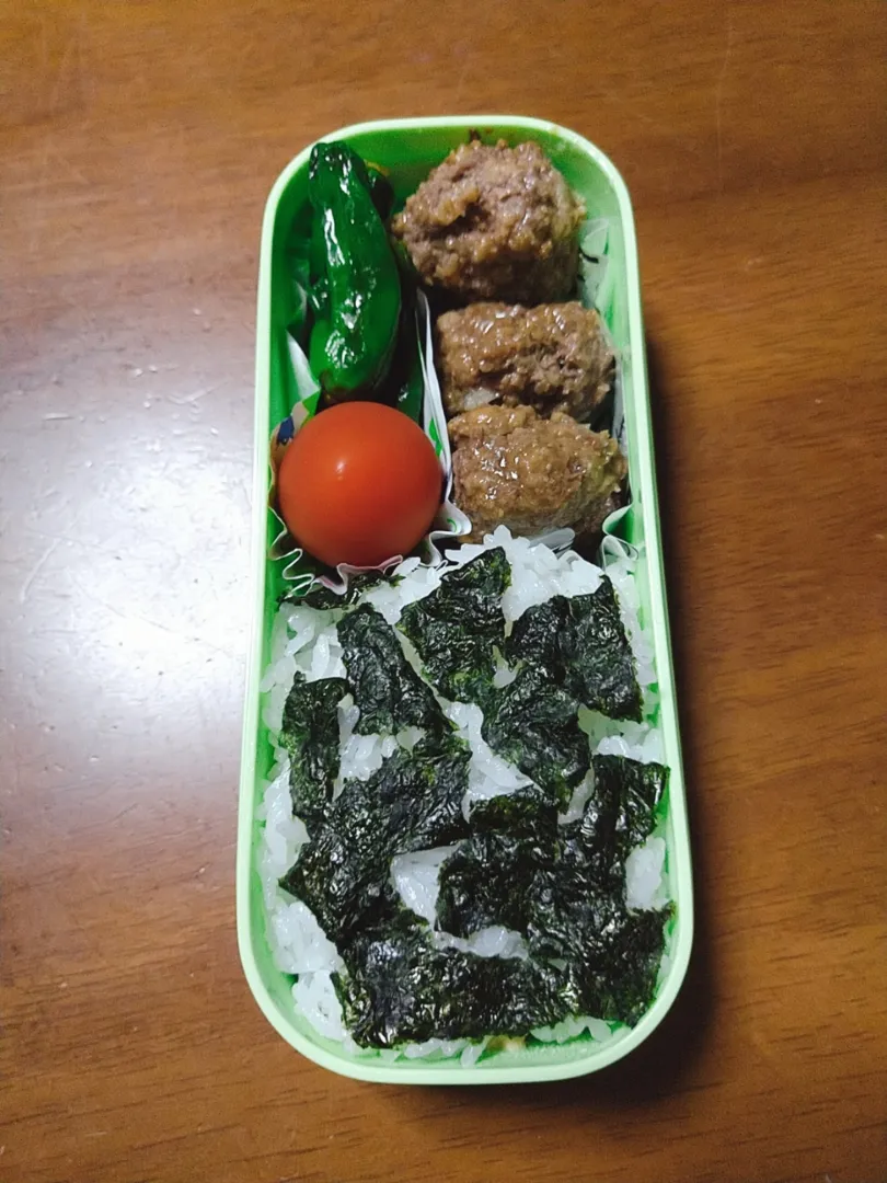 照り焼きつくねとししとうの焼き浸しの海苔弁当|ゆっきーさん