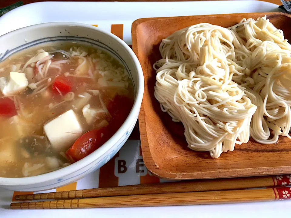 リメイク料理 和風トマトあんかけ素麺|にゃふてんさん