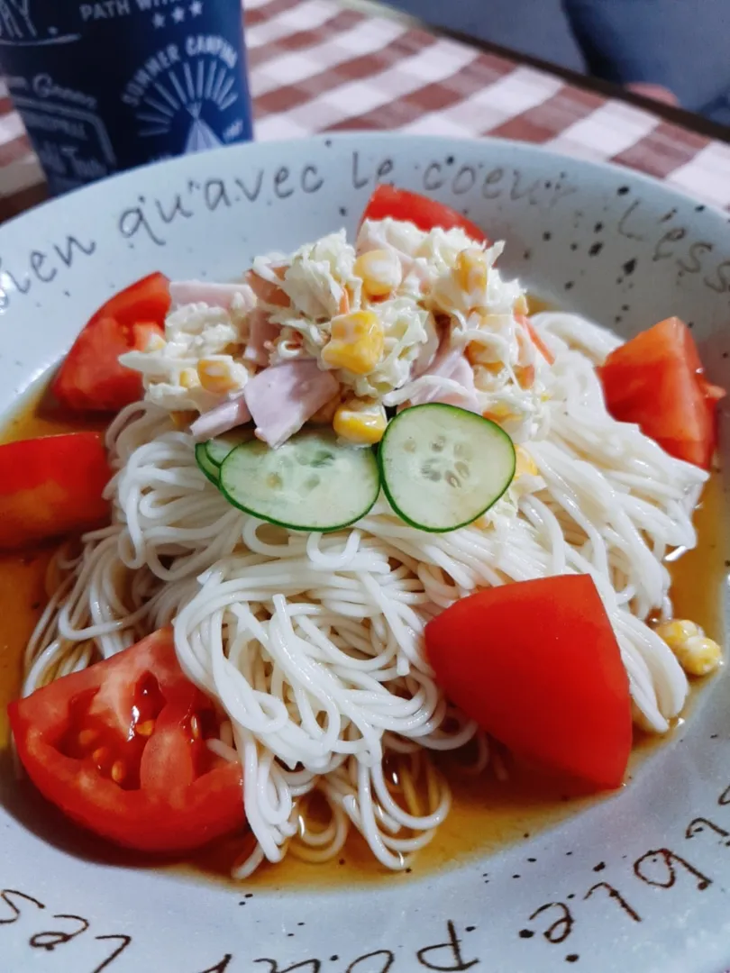 冷製パスタ風そうめんで　涼満喫|マイキーさん