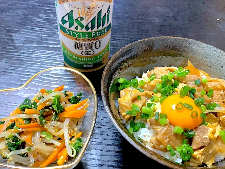 親子丼とナムル♡|あめちんさん