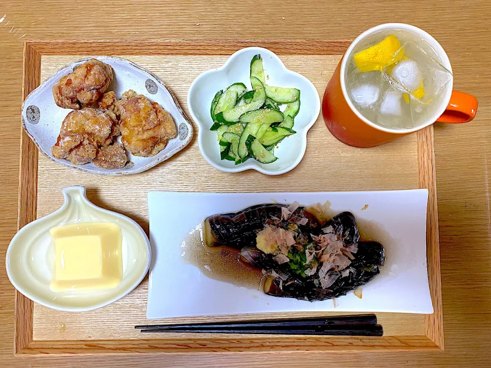 ナスの煮浸し定食|ともさん