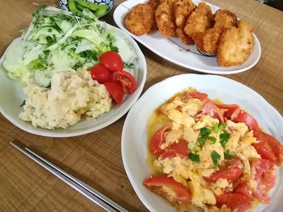 Snapdishの料理写真:卵トマト炒め
晩御飯|ミルコさん