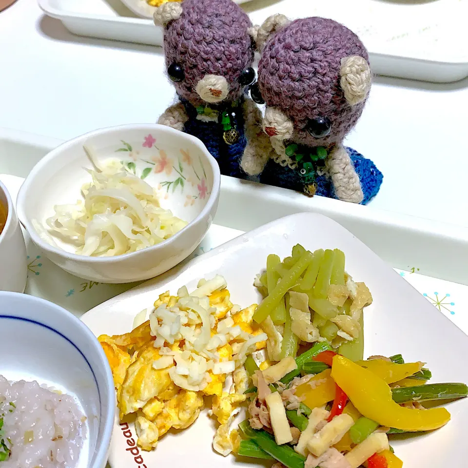 Snapdishの料理写真:ごちゃっと盛り晩ご飯(°▽°)|chagashiさん