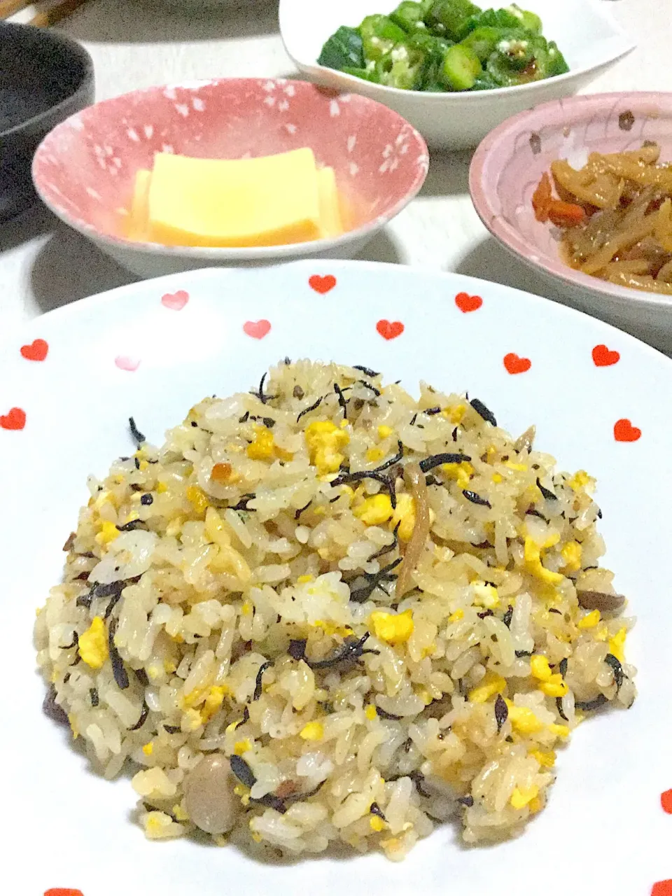 ひじきを食べない旦那向け！ひじきのチャーハン、きんぴら、卵豆腐|Ayaさん