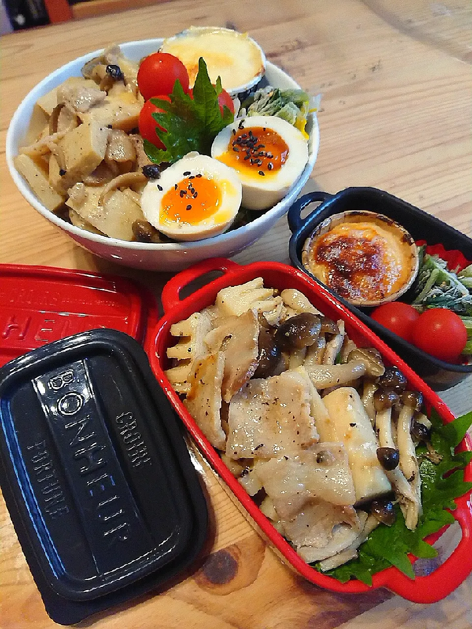 2020.6.18 置き丼🍚&自分弁当🍱|あずきラテさん