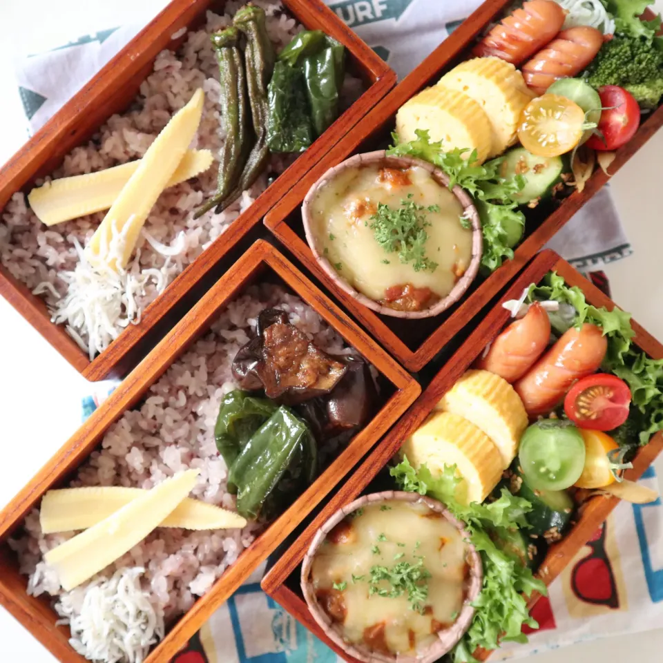 中学生男子年子弁当🍱チーズカレー弁当🍛|なかじー。さん