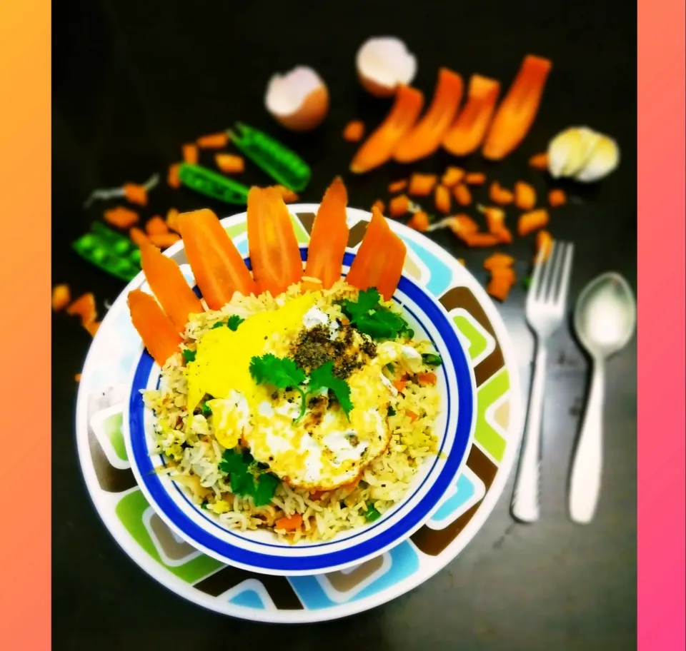 # Burnt garlic egg friedrice with vegetables ..|nivedhasankar64@gmail.comさん