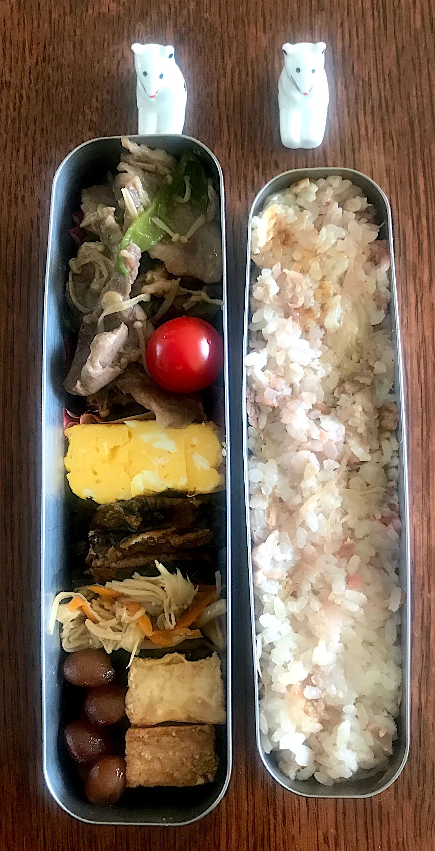 Snapdishの料理写真:ランチ#豚肉とピーマンとえのきのオイスター炒め #サーモス  #お弁当  #お弁当記録|小松菜さん