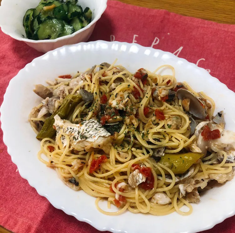 アクアパッツァで！ペスカトーレ風パスタ🍝|安侑美のロカボ日記✈︎さん