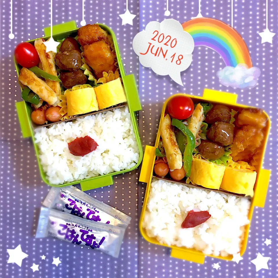 Snapdishの料理写真:本日の兄弟弁当🍱|anchanさん