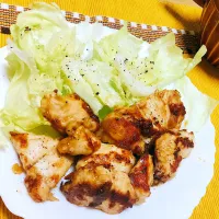 Snapdishの料理写真:とりむねのお酢さっぱり焼き|つんさん