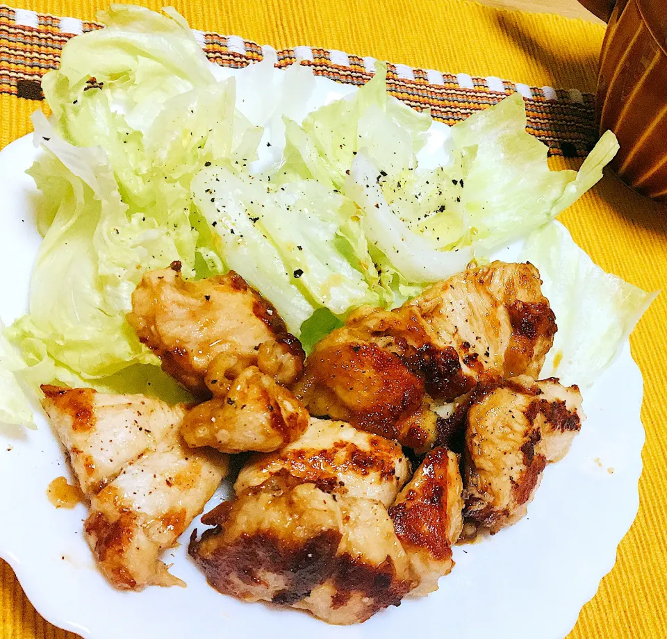 Snapdishの料理写真:とりむねのお酢さっぱり焼き|つんさん