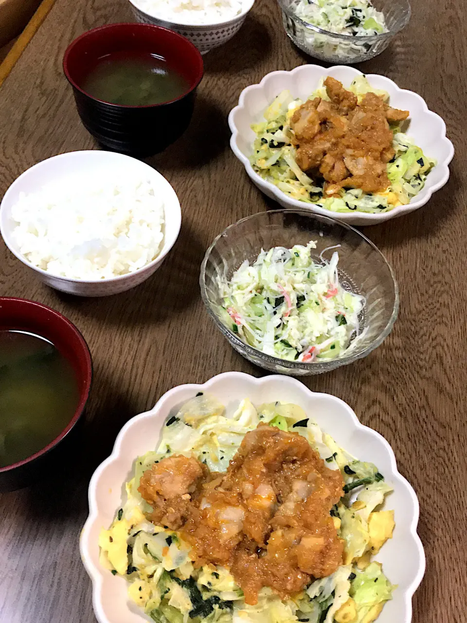 #キャベツマヨサラダ
 #チリチキン　 #キャベツ玉子炒め|𝕜𝕪𝟙𝟘𝟚𝟘𝟙𝟠さん