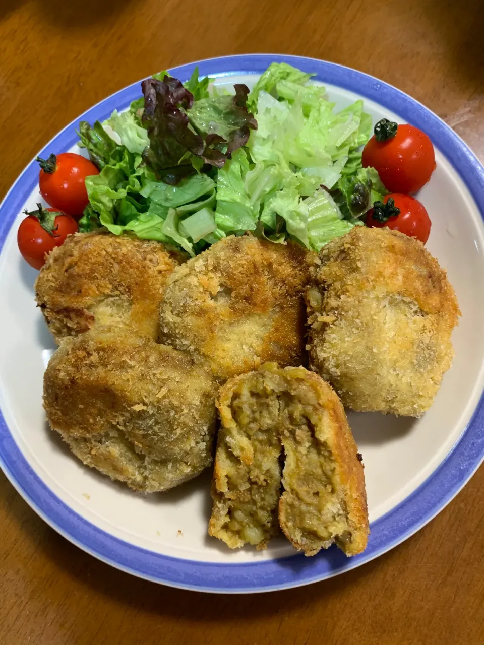 キーマカレー残りでカレーコロッケを作りました。|レモンさん