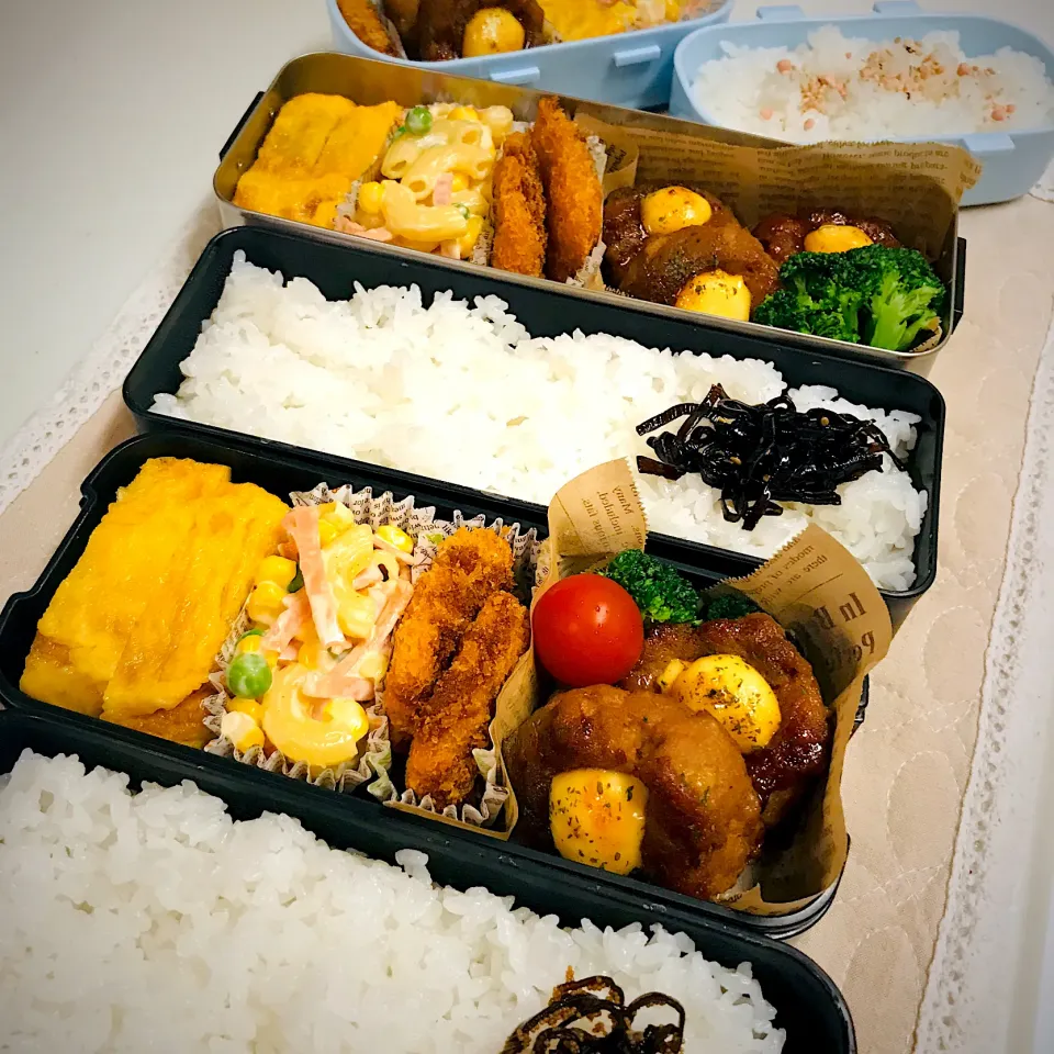 長男、次男に旦那さんお弁当🍱|だまさん